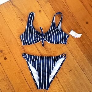 Navy striped bikini